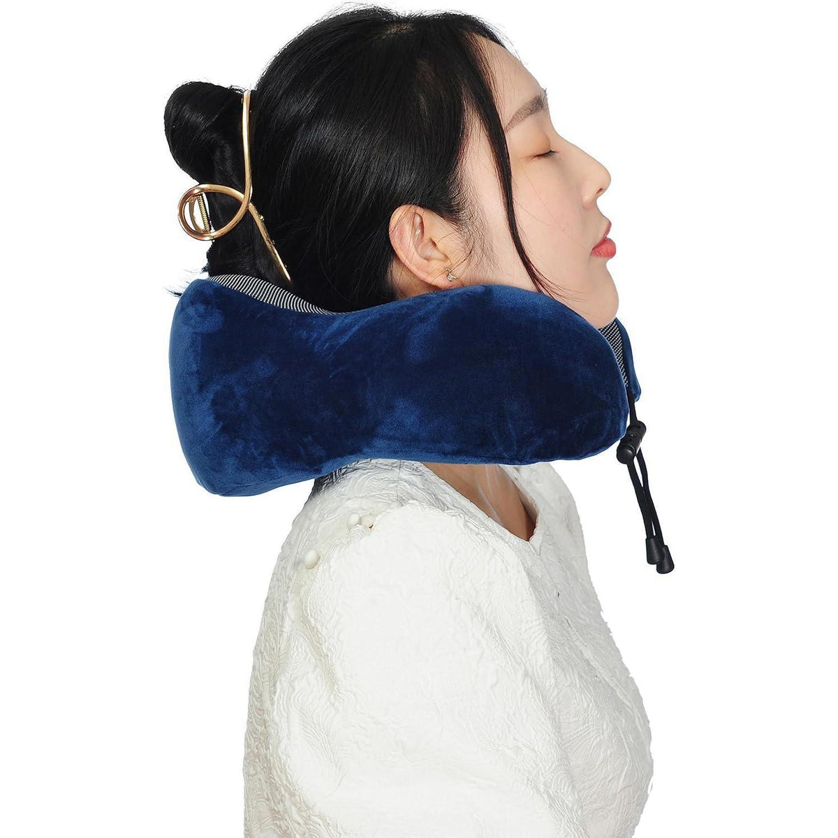 Memory Foam Reisekissen mit 360° Kopfstütze – Blau