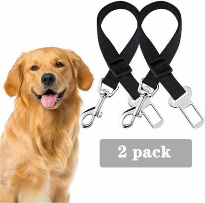 2er Set Hundegurt Auto verstellbarer Sicherheitsgurt Schwarz