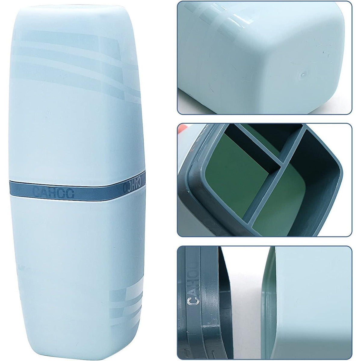 2er Set Zahnbürsten Etui Reisebecher multifunktional & hygienisch