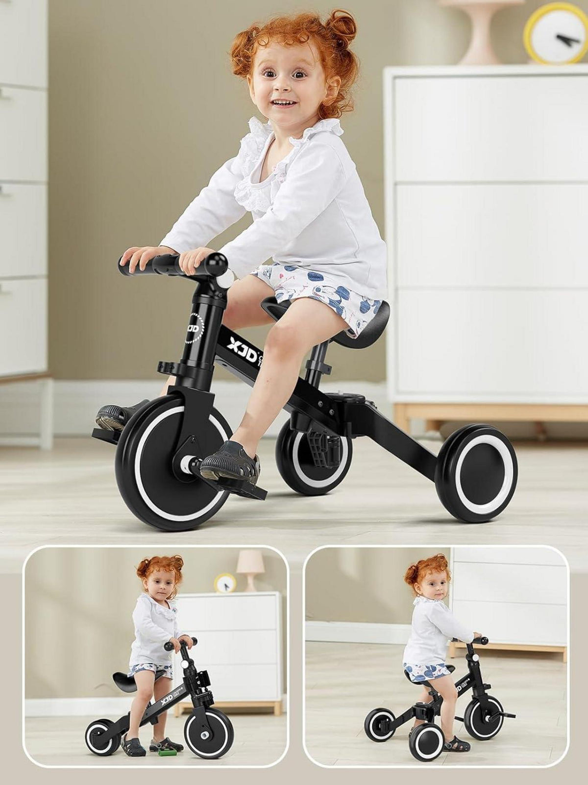 Kinderdreirad Laufrad verstellbarer Sitz abnehmbares Pedal 10-36 Monate Alt