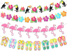 Tropische Flamingo Hibiskus Banner Set 4-teilig