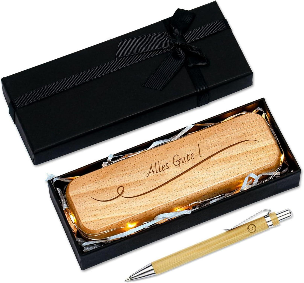 Kugelschreiber Set mit Gravur in Holzbox - Nachhaltiges Geschenk