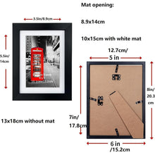 Bilderrahmen 10x15 6er-Set für Wand und Tisch, Holzoptik in
