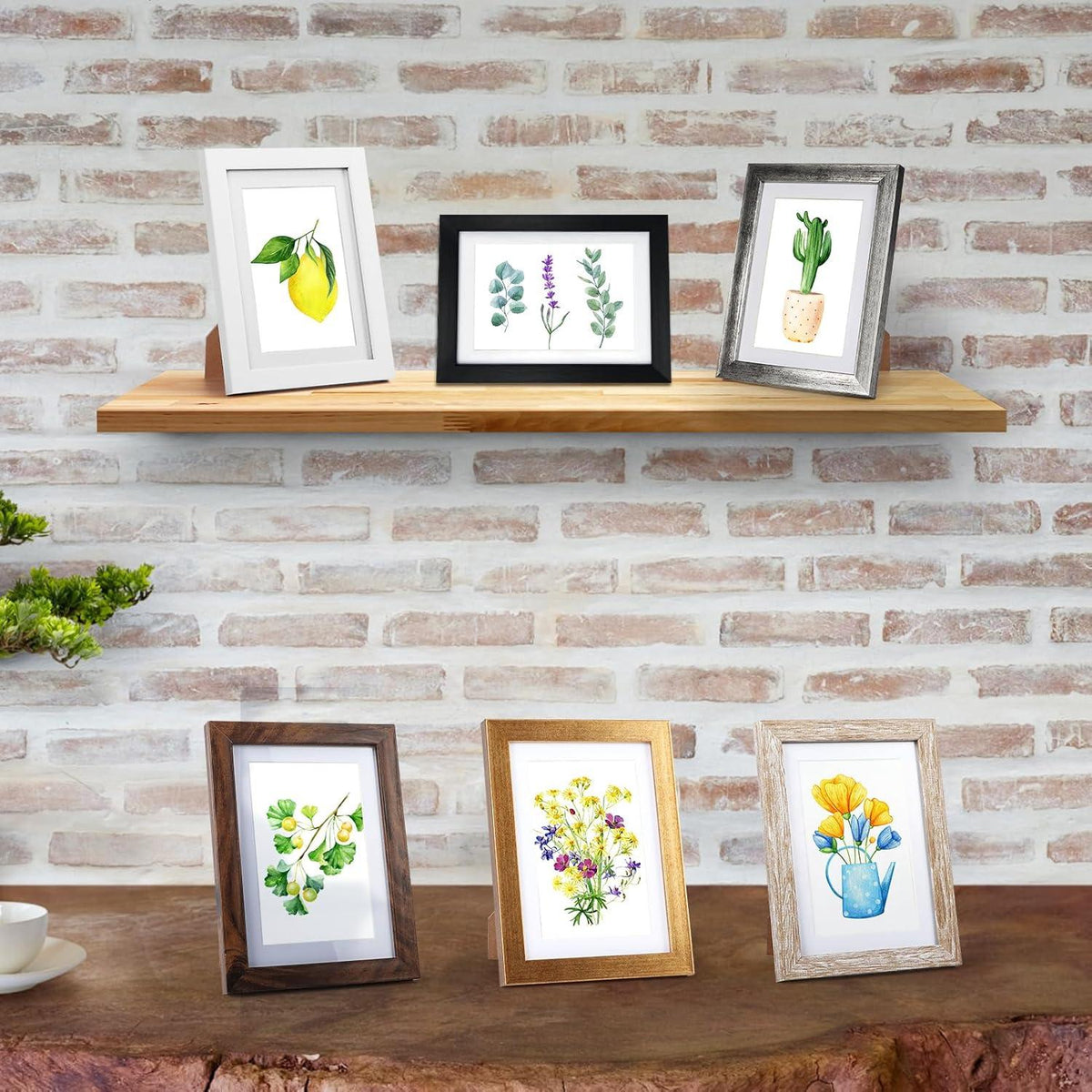 6er-Set Bilderrahmen 10x15/13x18 CM für Wand und Tisch in verschiedenen Farben
