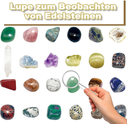 Adventskalender 2024 Kinder Kristalle Edelsteine Mineralien Weihnachten Countdown Jungen Mädchen