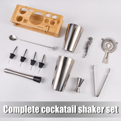 Silbernes Cocktail Shaker Set Edelstahl 550ML/750ML 12-Tlg