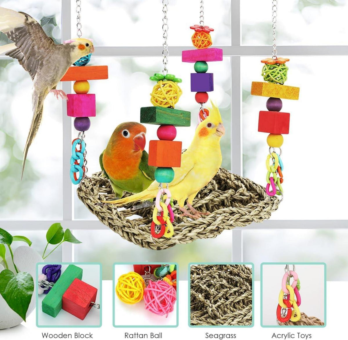 Vogelspielzeug Hängematte Schaukelmatte Seegras Klettern