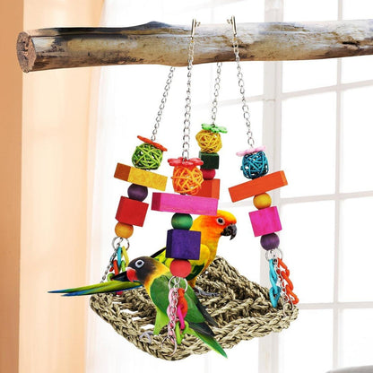 Vogelspielzeug Seegras Hängematte Schaukelmatte Klettern Barsch Lovebirds