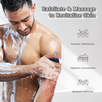 Silikon Körperschrubber Doppelseitige Massagebürste für sanftes Peeling 3er Set