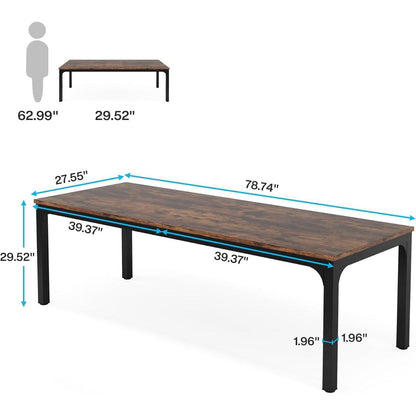 Doppelter Schreibtisch 200x70cm – Rustikaler Computertisch für Home Office