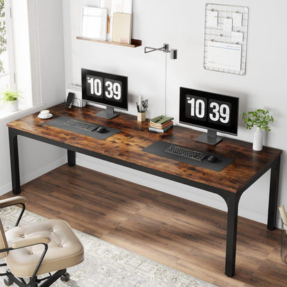 Doppelter Schreibtisch 200x70cm – Rustikaler Computertisch für Home Office