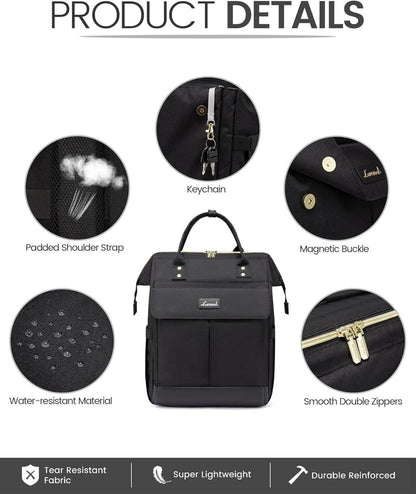 Laptop Rucksack Damen 17.3 Zoll Schulrucksack Mädchen Wasserdicht