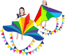 Flugdrachen 2er Pack für Kinder und Erwachsene, Strand Kinderdrachen