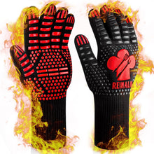 Grillhandschuhe Hitzebeständig 800°C Ofenhandschuhe BBQ Kochhandschuhe