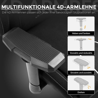 Ergonomischer Gaming Stuhl mit Massagefunktion und