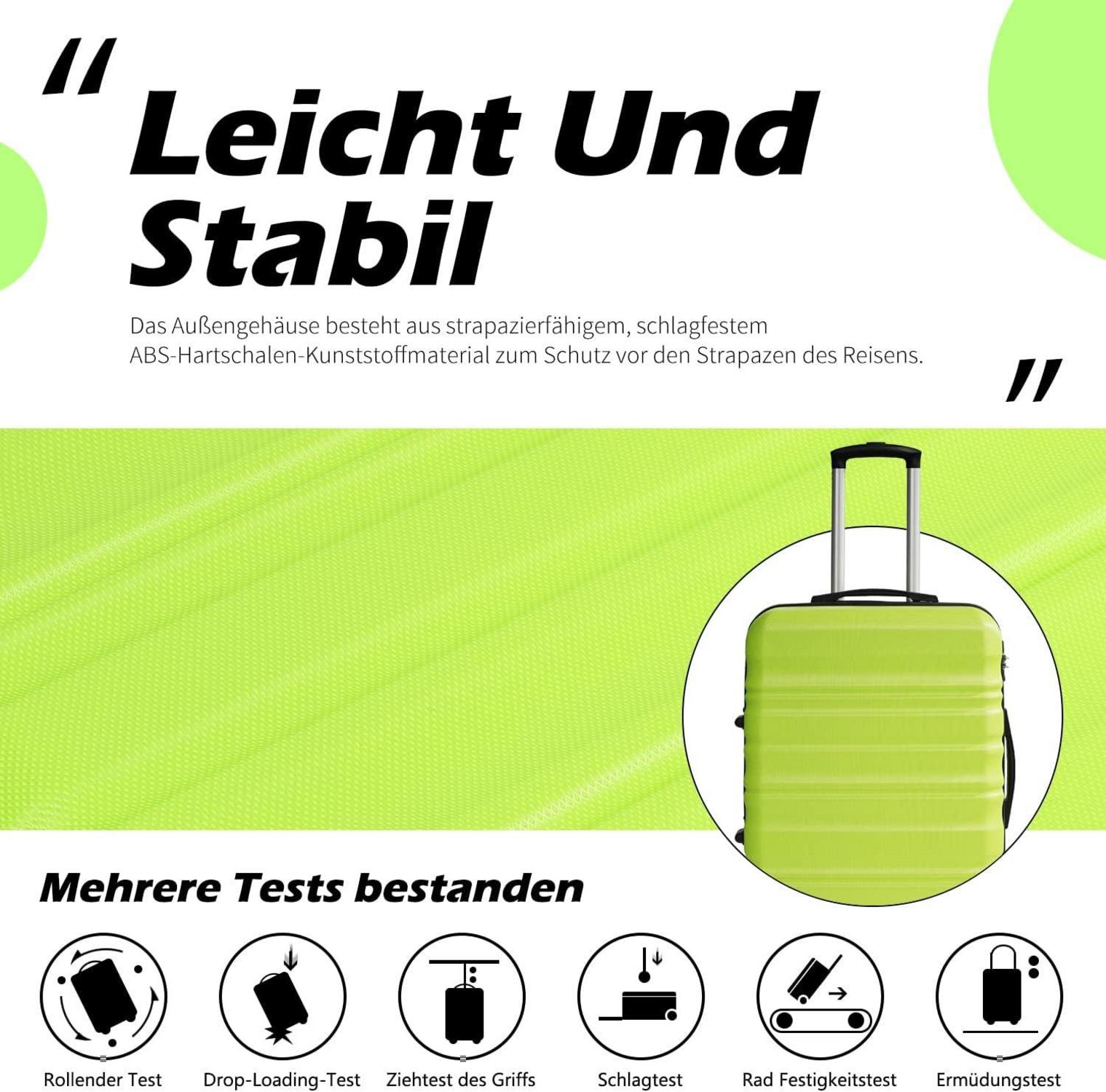 Hartschalen-Koffer Trolley Rollkoffer Reisekoffer 4 Rollen TSA Schloss