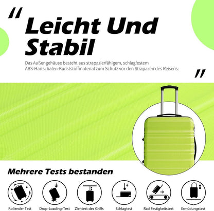 Hartschalen-Koffer Trolley Rollkoffer Reisekoffer 4 Rollen TSA Schloss
