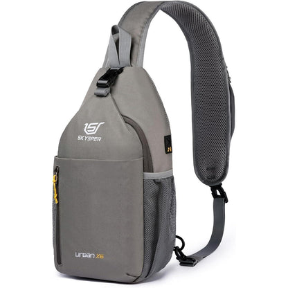 Leichte wasserfeste Sling Bag Khakigrau für Herren
