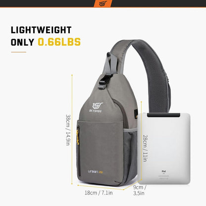 Leichte wasserfeste Sling Bag Khakigrau für Herren