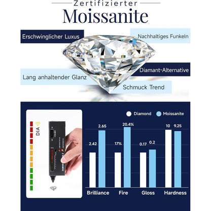 Moissanit Tanz Halskette Damen Silber 925 Hufeisen Glücksbringer Geschenk