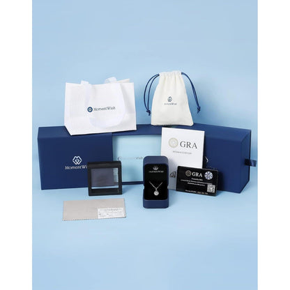 Halskette Damen Moissanit Kleeblatt Silber 925 Tanzender Stein Geschenk