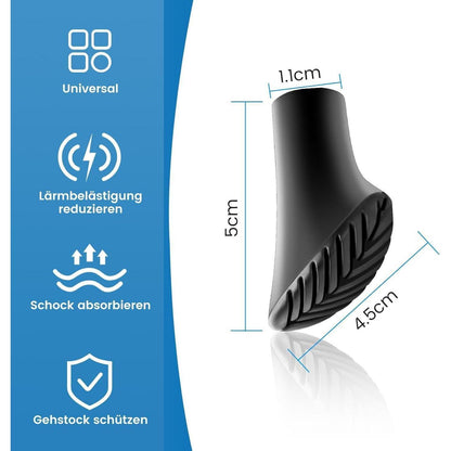 12x Nordic Walking Gummipuffer Universal 11mm für Asphalt & Kies
