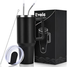 Livole 40oz Edelstahl Trinkbecher mit Deckel und Strohhalm