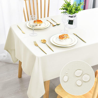 Wasserdichte Champagner Tischdecke 140x240 cm – Abwaschbar & Fleckgeschützt