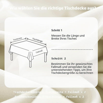 Wasserdichte Champagner Tischdecke 140x240 cm – Abwaschbar & Fleckgeschützt