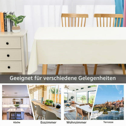 Wasserdichte Champagner Tischdecke 90x90 cm – Abwaschbar & Fleckgeschützt