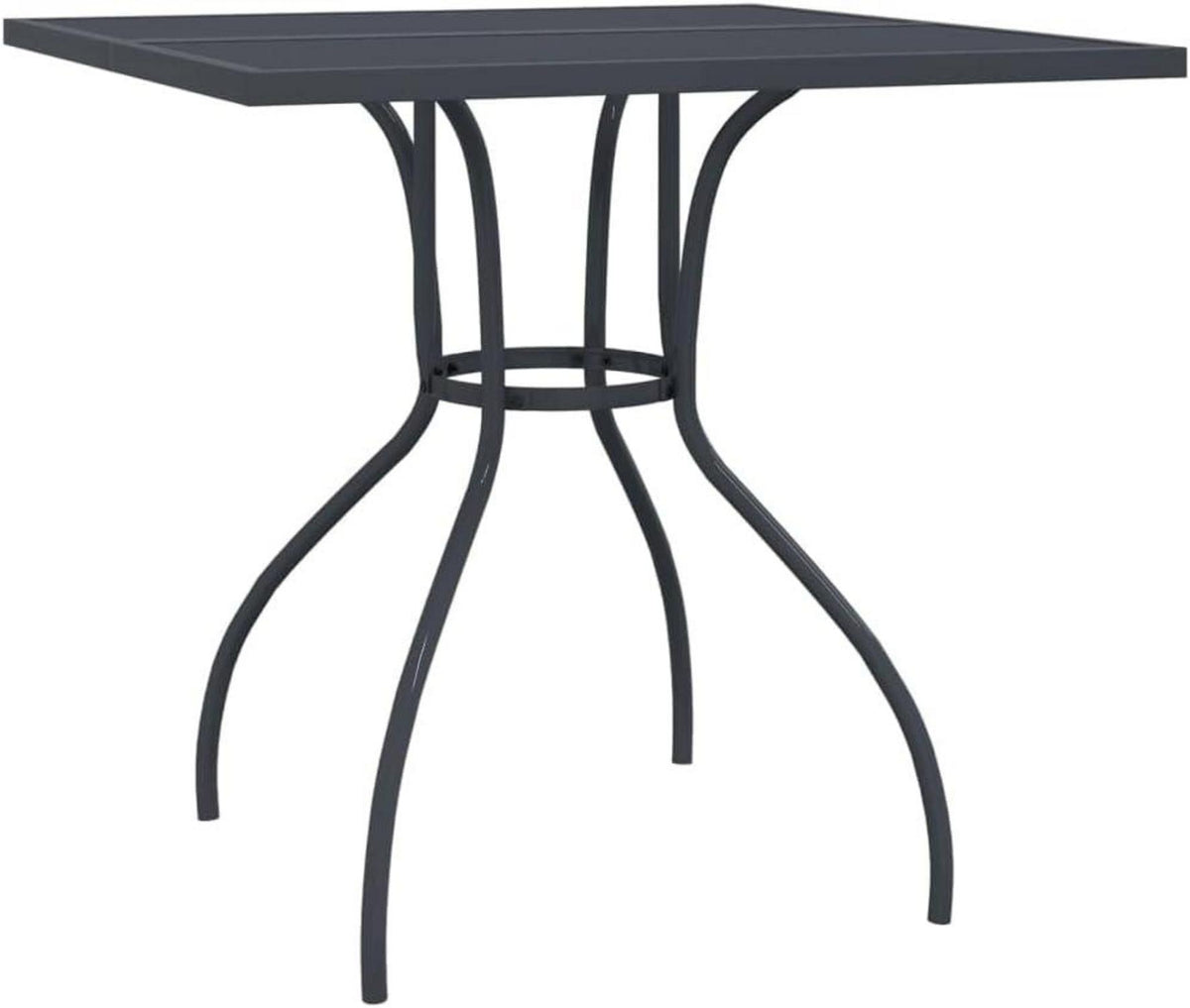 Garten Essgruppe 5-TLG. Tisch 4 Stühle Anthrazit Stahl Hochwertiges Outdoor Set