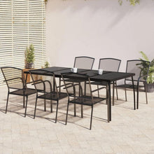 vidaXL Garten Essgruppe 9-TLG., Tisch 8 Stühle Anthrazit