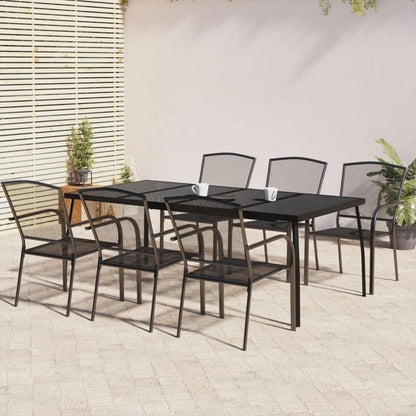 vidaXL Garten Essgruppe 9-TLG., Tisch 8 Stühle Anthrazit