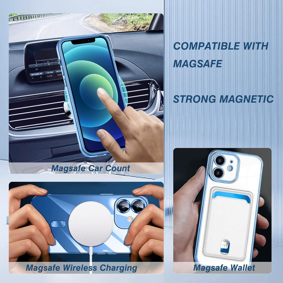 Magnetische iPhone 12 Hülle Kompatibel mit MagSafe Stoßfest