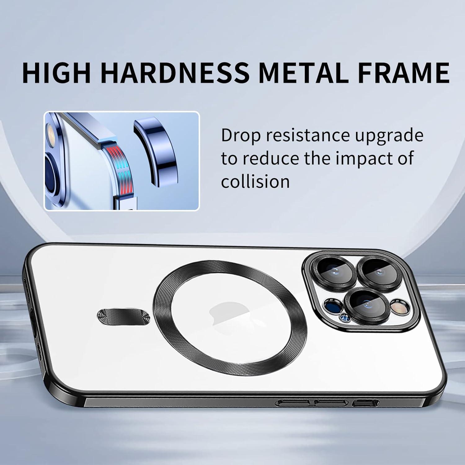 Magnetische Hülle für iPhone 12 Pro MagSafe Stoßfest Anti-Vergilbung Klar Anti-Fingerabdruck