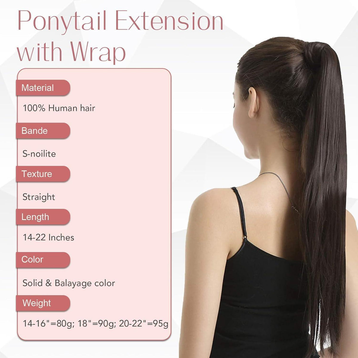 Echthaar Pferdeschwanzverlängerung 45cm #18/613 Aschblond