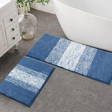 Enyhom Mikrofaser Badteppich Set Blau Saugfähig Rutschfest