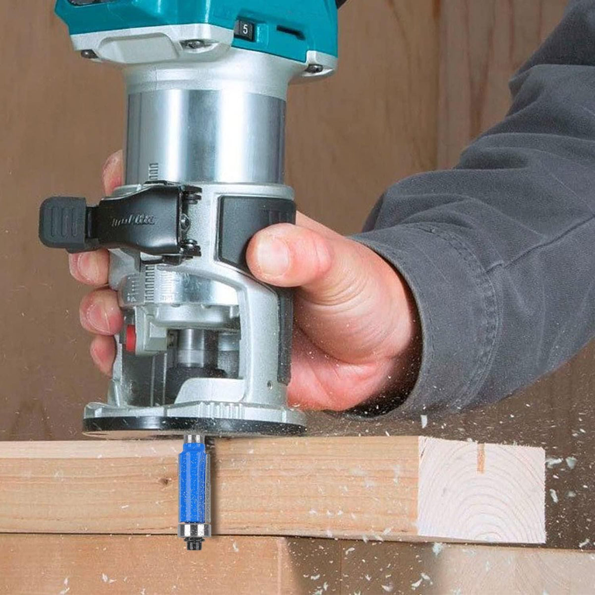 4er Bündigfräser Set 8mm Schaft mit Lagern für Holzbearbeitung
