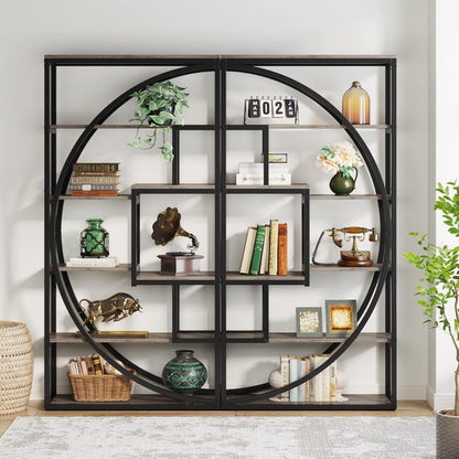 Industrielles Bücherregal 180cm – Vintage Grau, 5-Stöckig