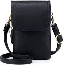 Kleine Damen Handytasche mit Geldbörse, verstellbarer Riemen, PU Leder