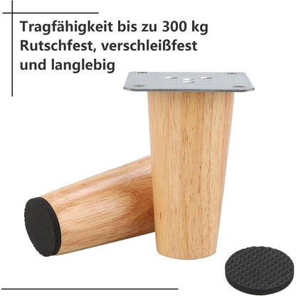 Holzmöbelfüße 10cm – Robuste Möbelbeine Eiche für Sofa & Co.