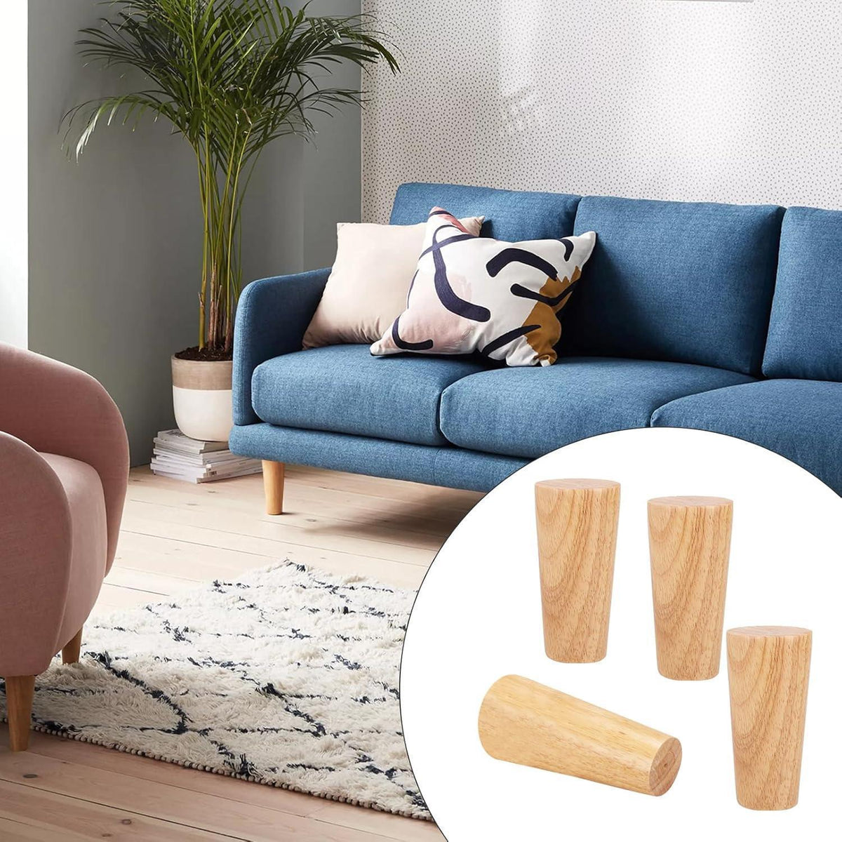 Holzmöbelfüße 10cm – Robuste Möbelbeine Eiche für Sofa & Co.