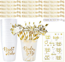 16-teiliges JGA Deko Set Bride Tribe Gold mit