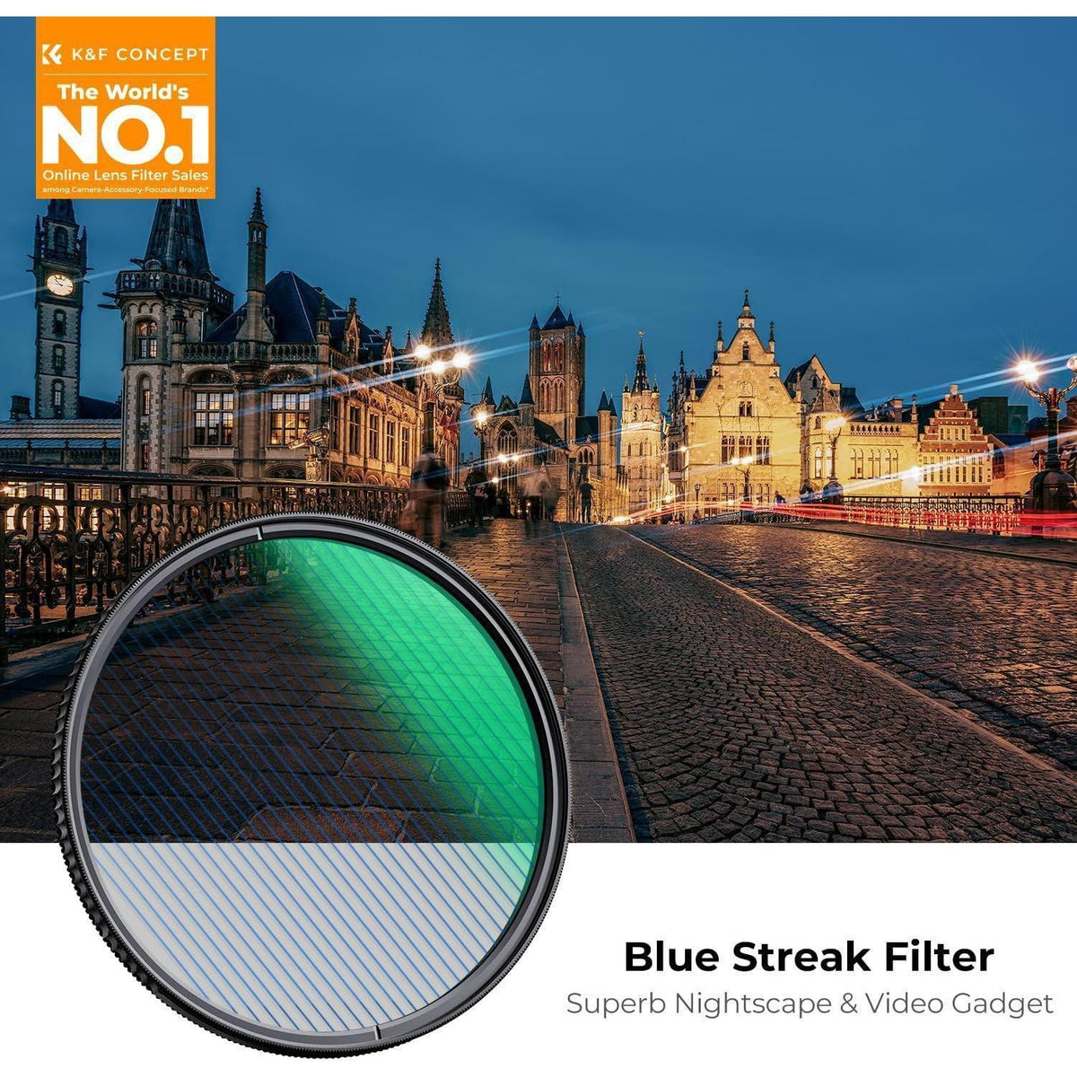 Anamorpher Effektfilter 77mm mit blauen Streifen