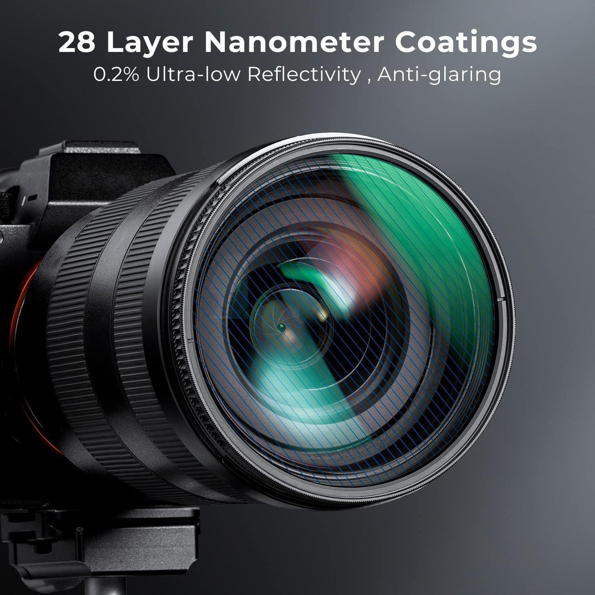Anamorpher Effektfilter 77mm mit blauen Streifen