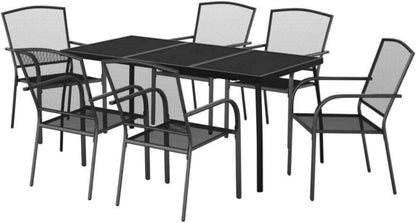 Garten Essgruppe 5-TLG. Tisch 4 Stühle Stapelbar, Gartengarnitur Set