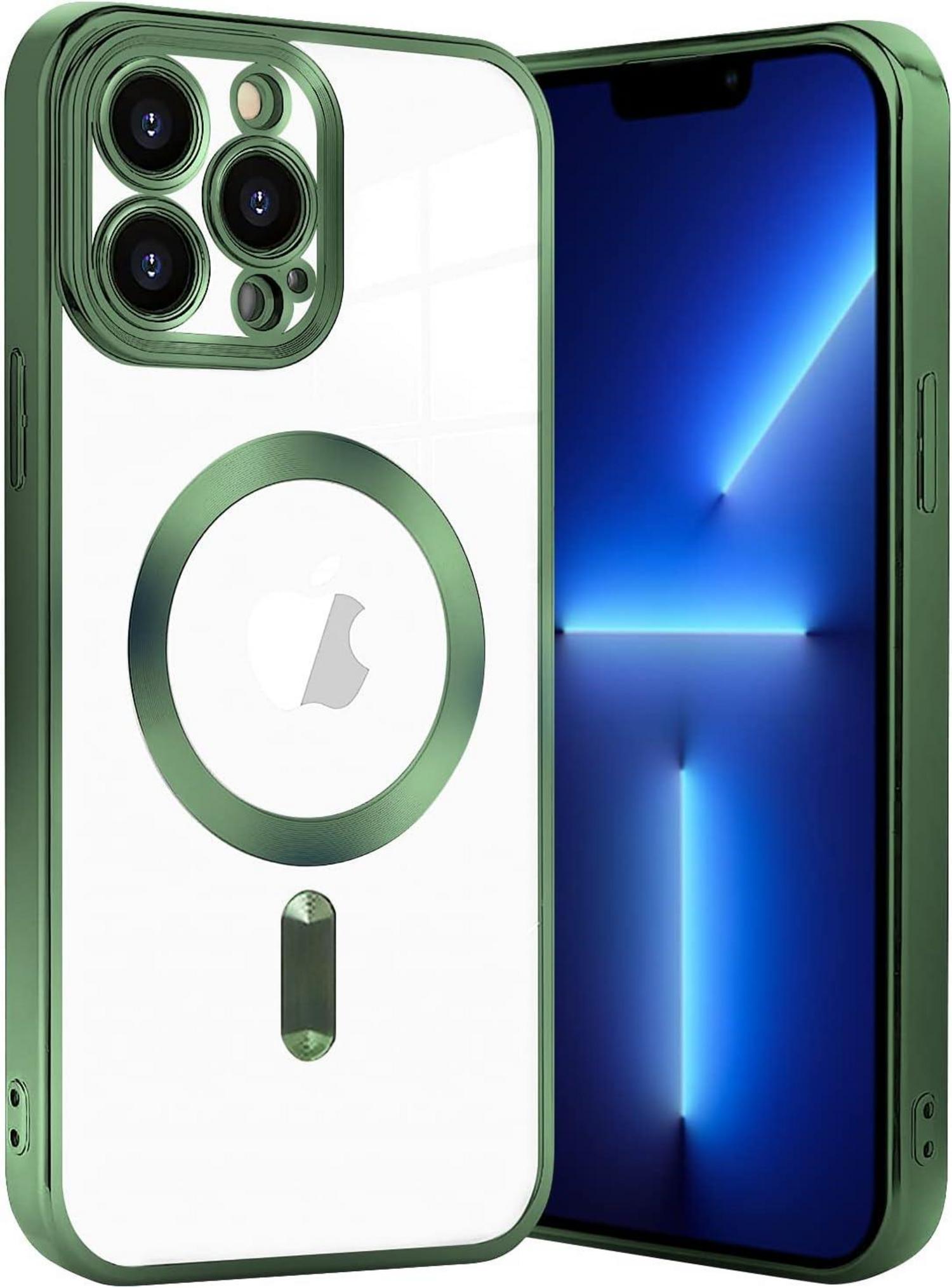 Klare Schlanke iPhone 12 Pro Hülle MagSafe-fähig Grün