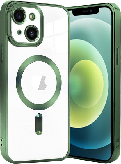 Klare Magnet Anti-Fingerabdruck Schutzhülle iPhone 13 Grün