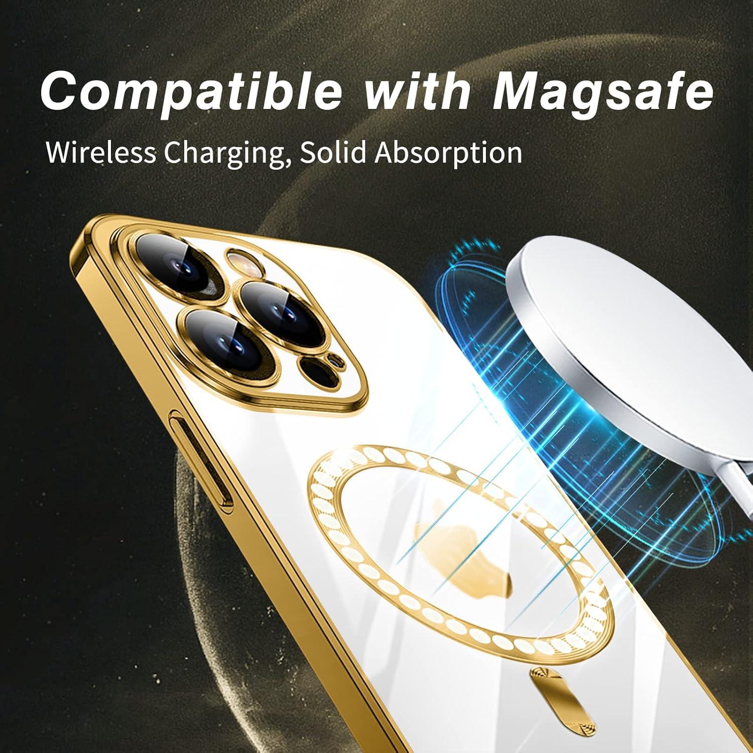Klare Schlanke iPhone 11 Pro MagSafe Hülle Gold, Kratzfeste Dünne Handyhülle