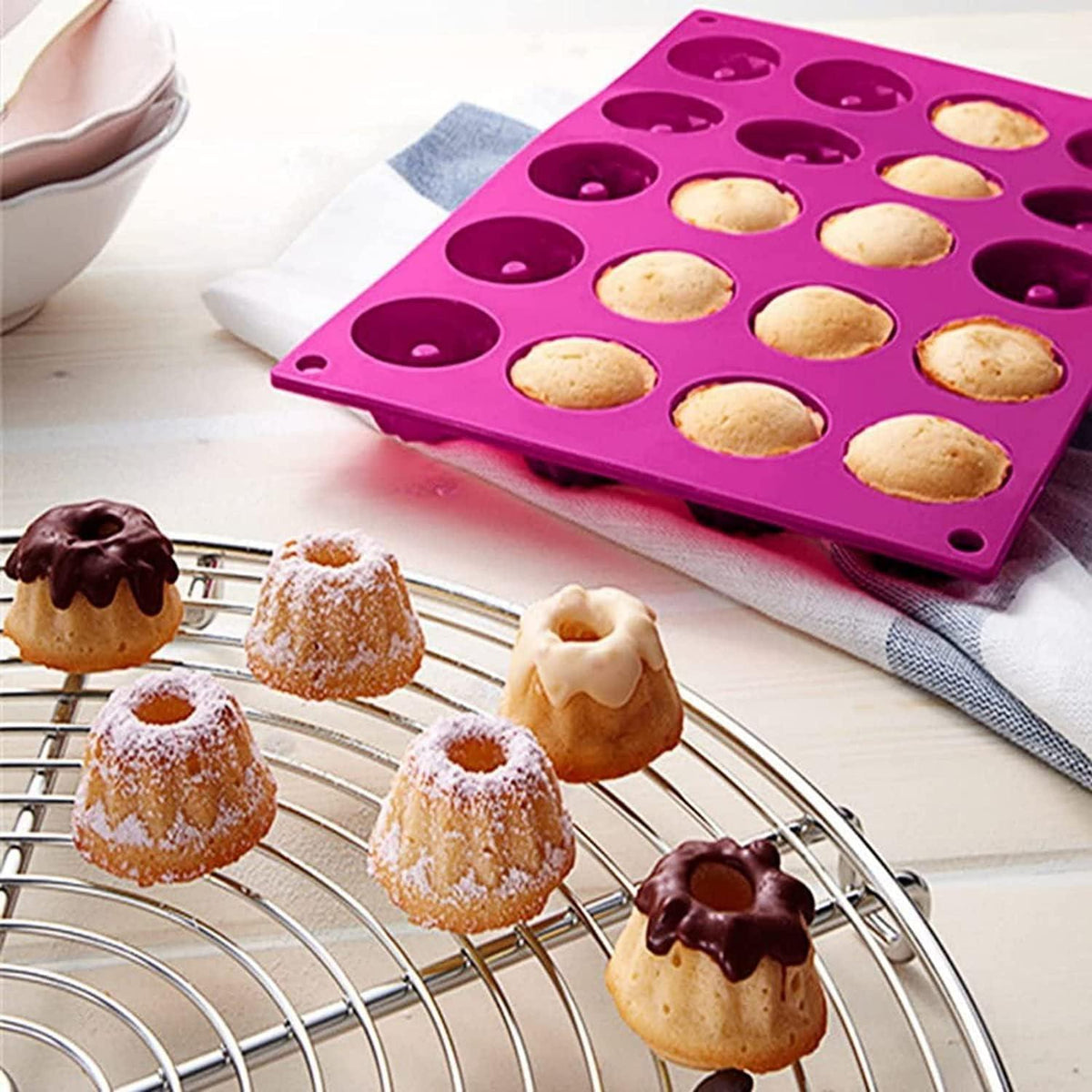 Silikon Gugelhupfform Mini – 20er Set für Kuchen & Desserts
